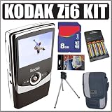 Kodak Zi6 Pocket HD Camcorder (Black) + 8GB Accessory Kit