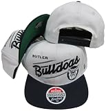 Butler Bulldogs Diagonal Script White/Navy Two Tone Plastic Snapback Adjustable Plastic Snap Back Hat / Cap