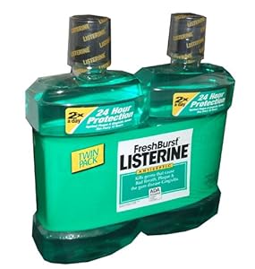 Listerine Antiseptic Mouthwash Fresh Burst Flavor 1.5 Liter Bottle (Pack of 2)
