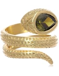 Green Cubic Zirconia Serpent Wrap Ring