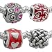 4 Pc Beads Charms Set Heart Charms Fits Pandora Charms Bracelet