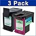 3 Pack remanufactured cartridges for 901XL Black and 901 Tri-Color Ink Cartridges. Includes Cartridges for 2ea 901XL Black + 1 ea 901 Tri-Color.