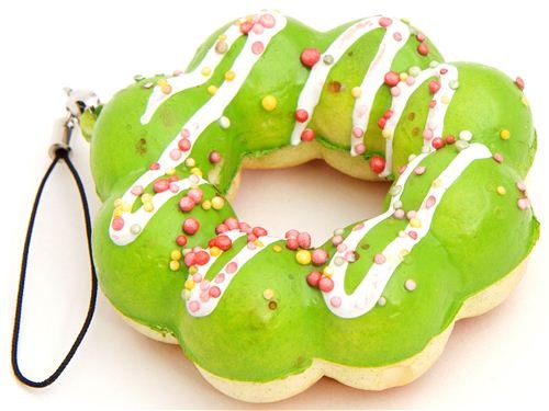 Imagen 2 de Colgante blandito donut verde en forma de flor con adornos