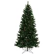6.5' Pre-Lit Midnight Green Artificial Christmas Tree - Red Lights
