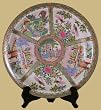 Asian Furniture & D&eacute;cor - 16" Rose Famille Chinese Porcelain Oriental Charger / Plate w/ Stand