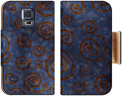 Artistic Circle Pattern Dark Blue Background Manthey Motors - Motorcycles & Gear Samsung Galaxy S5 Flip Cover Case with Card Holder Customized Made to Order Support Ready Premium Deluxe Pu Leather