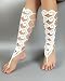 Crochet Leg Gladiator Style Lace up Cotton Barefoot Sandals Beach Pool, Nude Shoes Foot Jewelry Footless Sandles Beach Wedding Jewelry, Yoga Chain, Anklet, Wedding Shoes, Beach Wedding, Summer Shoes