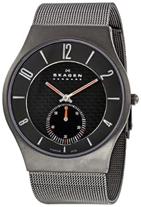 Skagen Black Dial Titanium Mens Watch 805XLTTM