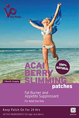 Vie Patch - ACAI BERRY SLIMMING - 30 Patches. Fat Burner and Appetite Suppressant. 100% Natural. 1 Month Supply