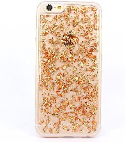 Luxury iPhone 6 plus Case Yayan Bling Foil Sparkle Clear Bumper Fitted Case Cover with Glitter Debris For iPhone 6 6S plus 5.5 inch-Gold