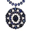 Necklace With 50.90ctw Precious Stones - Genuine Clean Diamonds, Sapphires Crafted in 14K White Gold. Total item weight 42g Length 17.5in