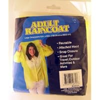Adult Yellow Lightweight Reusable Hooded Raincoat-Large 52in. x 80in.