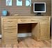 Mobel Oak Computer Desk Workstation. Twin Pedestal with Computer Cupboard, Filing Drawer and Drop-Down Keyboard Drawer