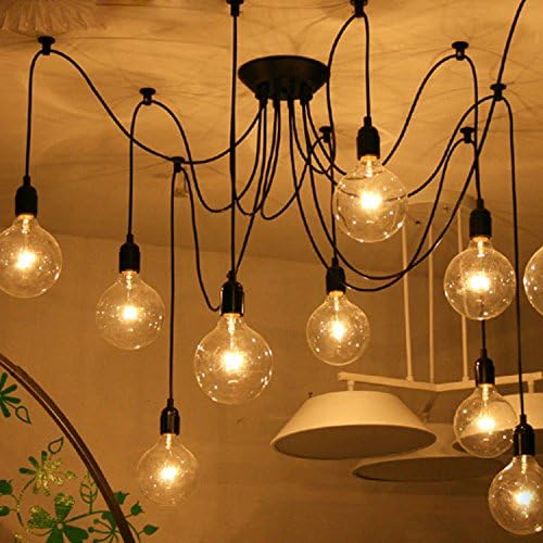 12 Lights Edison Retro Spider Pendant Light Lighting AC 110-240V