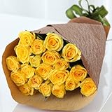 バラ花束20本 【チルド便でお届け】【お誕生日、各種お祝いに】【お届け日時指定可】 (イエロー)
