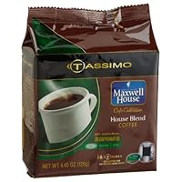 Maxwell House Cafe Collection House Blend Decffeinated Coffee (Mild), 16-Count T-Discs for Tassimo Coffeemakers (Pack of 2)