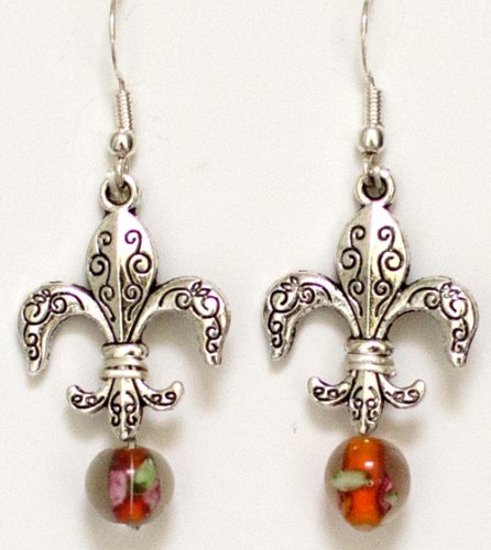 Fleur de Lis Sterling Silver Earrings New Orleans Jewelry French Gifts for Women
