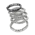 5 Piece Chainmail Fashion Bracelet Set Silver