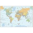 Brewster Wall Pops WPE99074 Peel & Stick World Dry-Erase Map with Marker