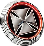 On the Edge Neon Iron Cross Clock - Model# 251001