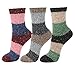 STYLEGAGA Women's Winter Wool Angora Reindeer Snowflakes Knit Casual Ankle High Socks