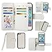 iPhone 5 5S Case, xhorizon TM Premium Leather Folio Case [Wallet Function] [Magnetic Detachable] Fashion Wristlet Lanyard Hand Strap Purse Soft Flip Book Style Multiple Card Slots Cash Compartment Pocket with Magnetic Closure Case Cover Skin ZA5 for iPhone 5/5S - White