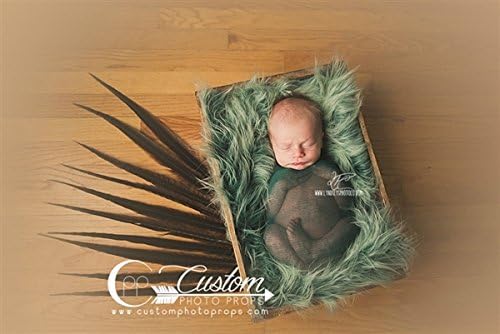 Hypoallergenic &amp; Washable Large Plantation Green Vegan Faux Flokati Fur Newborn Photography Props, Newborn Photo Props, Fabric, Soft, Long, Backdrop, Floor, Fur