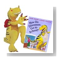 How Do Dinosaurs Go To School? Hardcover Book with Plush Dinosaur Character