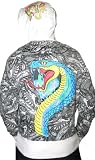 ED HARDY by Christian Audigier Mens Tattoo Tiger Hoodie Hooded Sweatshirt Shirt White
