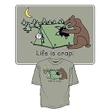 Camping T-Shirt by  Life is Crap  100% Cotton Short Sleeve Adults Shirt by The Mountain