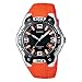 Casio MTR-102-1A5VEF - Reloj anal�gico de caballero de cuarzo con correa de resina naranja - sumergible a 50 metros