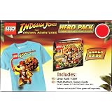 Lego Indiana Jones Hero Pack T-Shirt (Youth Large) and Prima Starter Guide
