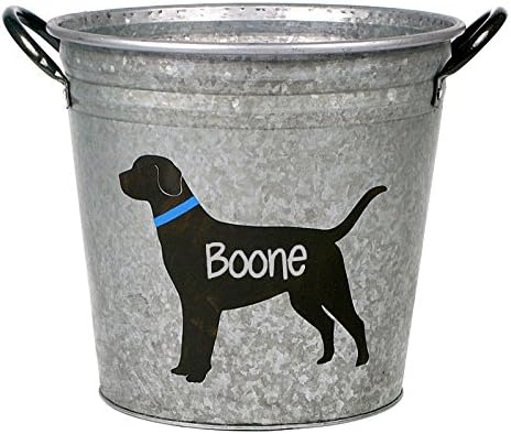 Personalized Lab Galvanized Bucket, Chocolate
