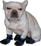 Pooch + Plus All Weather Nylon Booties, Blue, X-Small for smaller dog like Chihuahua, Pomeranian, Yorkshire Terrier, Teacup