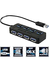 Sabrent 4-Port USB 3.0 Hub with Individual Power Switches and LEDs (HB-UM43)
