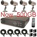 USA Security Store --- CCTV 4 Sharp CCD Day/Night Vision Color Cameras with 4 CH Security Surveillance DVR System Built-in 500GB HDD, Included 4x65FT video cables and Power Supplies KIT