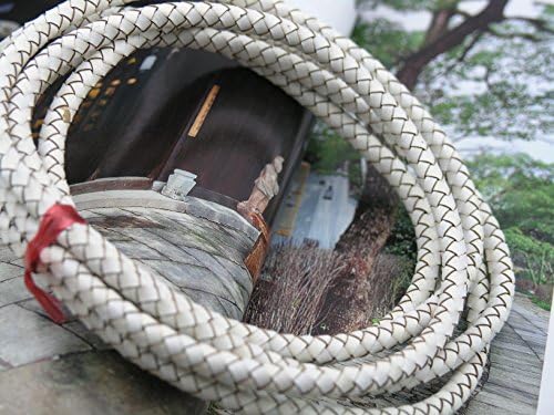 2 Yards 6.0mm White Color Soft Braided Bolo Real Leather Cord