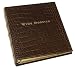 Wine Dossier, Genuine Crocodile Embossed Leather, Tabbed Pages, Brown