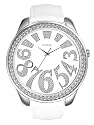GUESS White Leather Strap Watch
