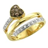 14k Gold White and Chocolate Brown Diamond Anniversary Ring Band, Size 7 (GH, SI-I, 0.26 carat)