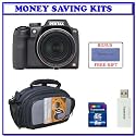 Pentax X70 CCD Digital Camera (17491) with 24x Optical Triple Shake Reduction + Icon Digital Camera Bag + Transcend 8GB Secure Digital Memory Card