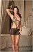 Leopard and Black Lycra Net Cut Out Dress and Matching Thong