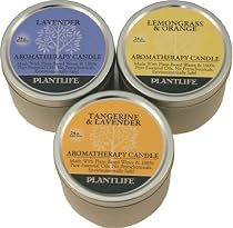 Aromatherapy Candles- Lavender, Lemongrass & Orange, Tangerine & Lavender- made with 100% pure essential oils - 3oz each