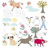 RoomMates RMK1128SCS Gem's Friends Farm Peel & Stick Wall Decals