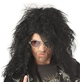 Black Heavy Metal Rocker Wig