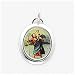Multi-Color Enameled Saint Christopher Medal Charm, Sterling Silver