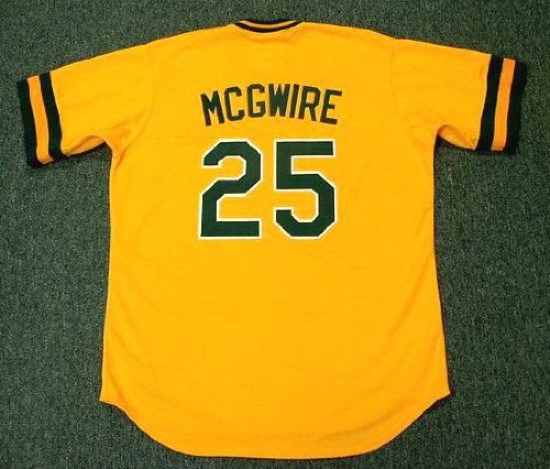 MARK MCGWIRE Oakland Athletics Majestic Cooperstown Throwback Baseball Jersey, 2XL