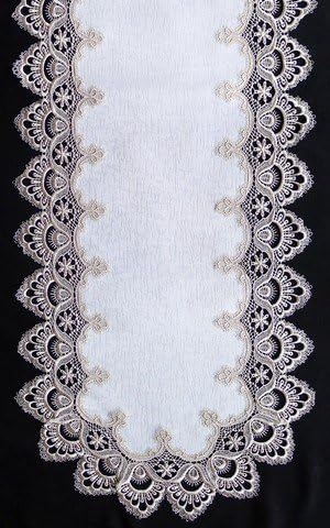 Sinobrite H8139-F2 Gold Lace Round Doily, 8 in.