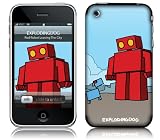 MusicSkins EXPLODINGDOG Protective Skin for iPhone 3G with Access to Matching Digital Wallpaper Downloads Red Robot