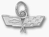 Chevy Corvette C3 Logo 1/4 Charm - Sterling Silver Jewelry